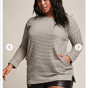 Plus size longline stripe top
